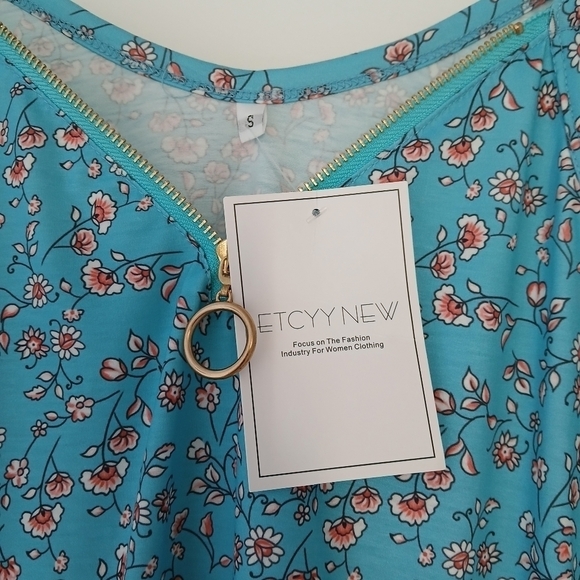 Etcyy Dress Summer Casual Swing Tank Beach Cover Up Blue Paisley - Picture 13 of 16